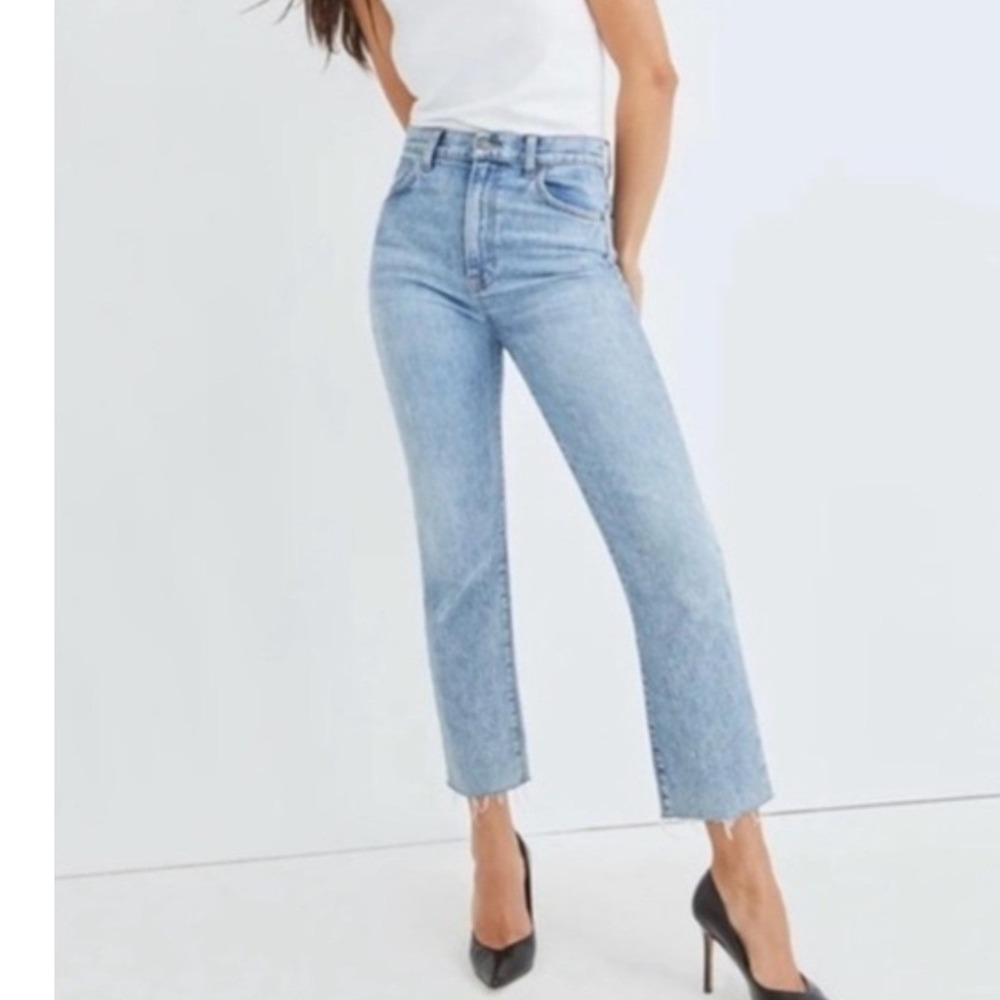 Veronica Beard Joey High Rise Straight Leg Jeans Silverwood Blue 25